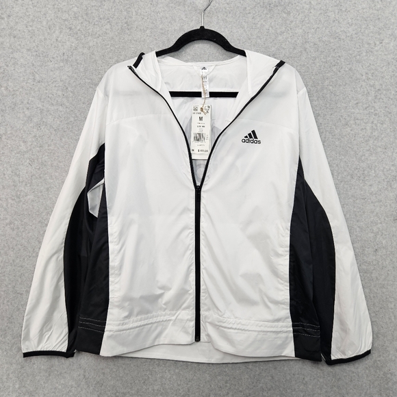 adidas Jackets & Blazers - ADIDAS‎ Women's Aeroready White and Black Windbreaker Running Jacket Size M